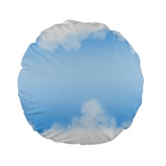 Sky Cloud Blue Texture Standard 15  Premium Flano Round Cushions by Nexatart