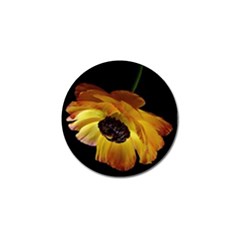 Ranunculus Yellow Orange Blossom Golf Ball Marker by Nexatart