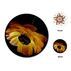 Ranunculus Yellow Orange Blossom Playing Cards (round)  by Nexatart