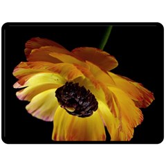 Ranunculus Yellow Orange Blossom Fleece Blanket (large)  by Nexatart