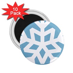 Snowflake Snow Flake White Winter 2 25  Magnets (10 Pack)  by Nexatart