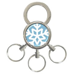 Snowflake Snow Flake White Winter 3-ring Key Chains by Nexatart