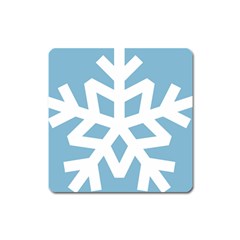 Snowflake Snow Flake White Winter Square Magnet by Nexatart