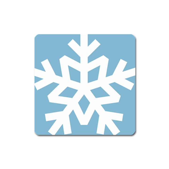 Snowflake Snow Flake White Winter Square Magnet