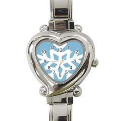 Snowflake Snow Flake White Winter Heart Italian Charm Watch by Nexatart