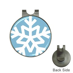 Snowflake Snow Flake White Winter Hat Clips With Golf Markers by Nexatart