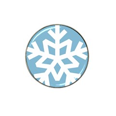 Snowflake Snow Flake White Winter Hat Clip Ball Marker by Nexatart