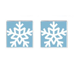 Snowflake Snow Flake White Winter Cufflinks (square) by Nexatart