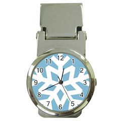 Snowflake Snow Flake White Winter Money Clip Watches by Nexatart