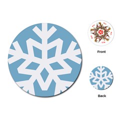 Snowflake Snow Flake White Winter Playing Cards (round)  by Nexatart