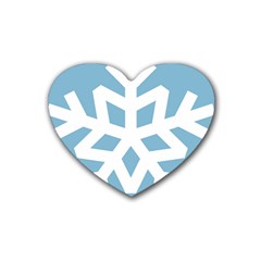 Snowflake Snow Flake White Winter Rubber Coaster (heart)  by Nexatart