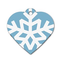 Snowflake Snow Flake White Winter Dog Tag Heart (one Side) by Nexatart