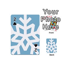 Snowflake Snow Flake White Winter Playing Cards 54 (mini)  by Nexatart