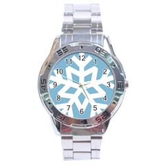 Snowflake Snow Flake White Winter Stainless Steel Analogue Watch by Nexatart