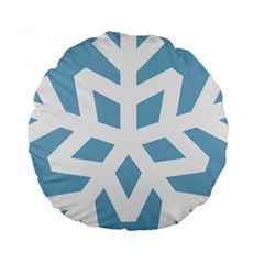 Snowflake Snow Flake White Winter Standard 15  Premium Round Cushions by Nexatart