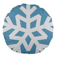 Snowflake Snow Flake White Winter Large 18  Premium Round Cushions by Nexatart