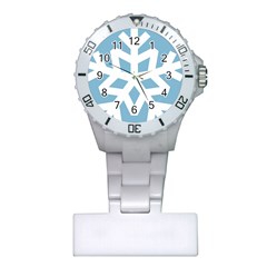 Snowflake Snow Flake White Winter Plastic Nurses Watch by Nexatart