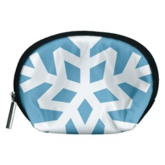 Snowflake Snow Flake White Winter Accessory Pouches (medium)  by Nexatart