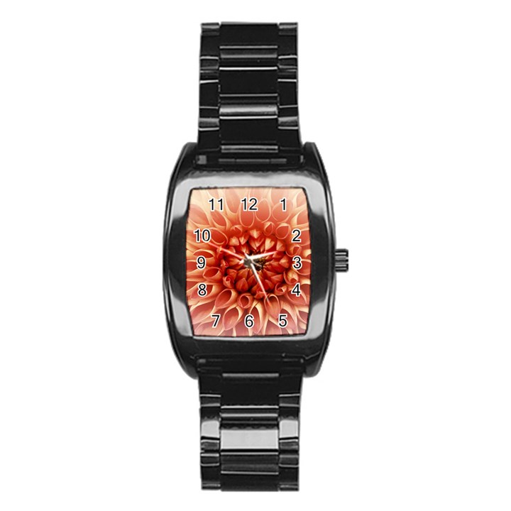 Dahlia Flower Joy Nature Luck Stainless Steel Barrel Watch