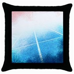 Court Sport Blue Red White Throw Pillow Case (black) by Nexatart