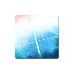 Court Sport Blue Red White Square Magnet by Nexatart