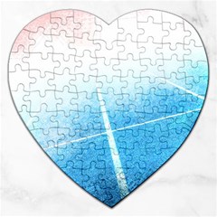 Court Sport Blue Red White Jigsaw Puzzle (heart) by Nexatart