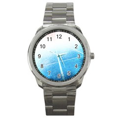 Court Sport Blue Red White Sport Metal Watch by Nexatart