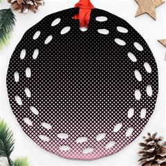 Halftone Background Pattern Black Round Filigree Ornament (two Sides) by Nexatart