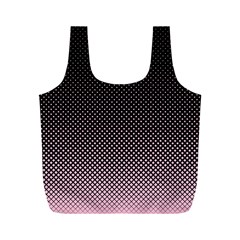 Halftone Background Pattern Black Full Print Recycle Bags (m)  by Nexatart