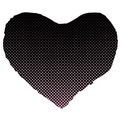 Halftone Background Pattern Black Large 19  Premium Flano Heart Shape Cushions by Nexatart