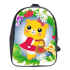 Bear Strawberries School Bag (large) by Nexatart