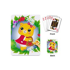 Bear Strawberries Playing Cards (mini)  by Nexatart