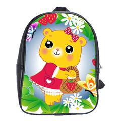 Bear Strawberries School Bag (xl) by Nexatart