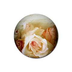 Roses Vintage Playful Romantic Rubber Coaster (round)  by Nexatart