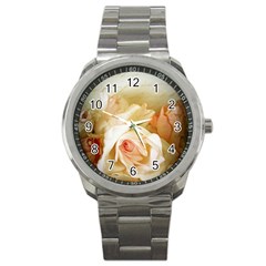 Roses Vintage Playful Romantic Sport Metal Watch by Nexatart