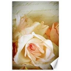 Roses Vintage Playful Romantic Canvas 12  X 18   by Nexatart