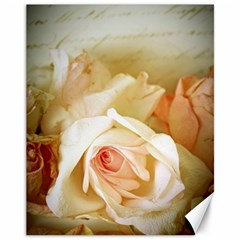 Roses Vintage Playful Romantic Canvas 11  X 14   by Nexatart