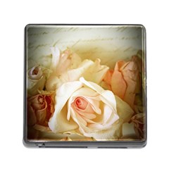 Roses Vintage Playful Romantic Memory Card Reader (square) by Nexatart