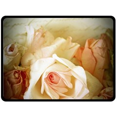 Roses Vintage Playful Romantic Fleece Blanket (large)  by Nexatart