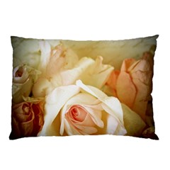 Roses Vintage Playful Romantic Pillow Case (two Sides) by Nexatart