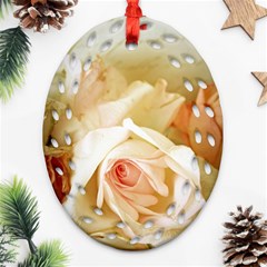 Roses Vintage Playful Romantic Ornament (oval Filigree) by Nexatart