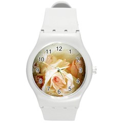 Roses Vintage Playful Romantic Round Plastic Sport Watch (m) by Nexatart