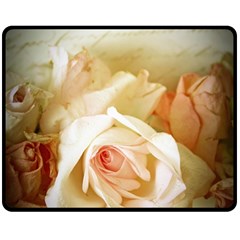 Roses Vintage Playful Romantic Double Sided Fleece Blanket (medium)  by Nexatart