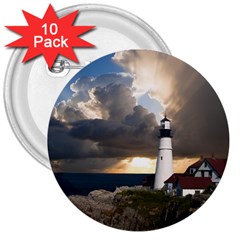 Lighthouse Beacon Light House 3  Buttons (10 pack) 