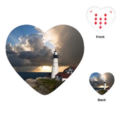 Lighthouse Beacon Light House Playing Cards (heart)  by Nexatart