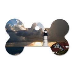 Lighthouse Beacon Light House Dog Tag Bone (Two Sides)