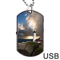 Lighthouse Beacon Light House Dog Tag Usb Flash (one Side)