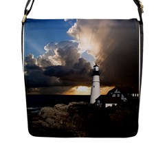 Lighthouse Beacon Light House Flap Messenger Bag (L) 