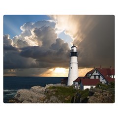 Lighthouse Beacon Light House Double Sided Flano Blanket (Medium) 