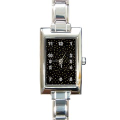 Grunge Pattern Black Triangles Rectangle Italian Charm Watch by Nexatart